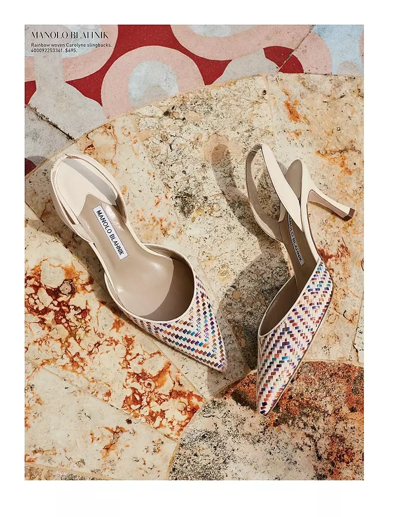 Manolo Blahnik Rainbow ونن Carolyne Slingbacks