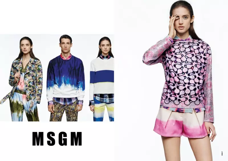 Kate G.는 MSGM 봄 2014 광고를 위해 다채로운 색상을 얻습니다.