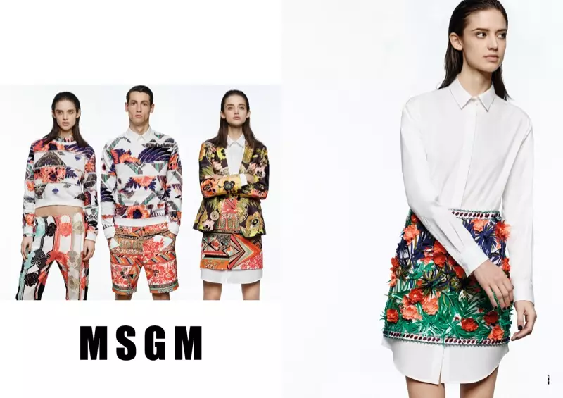 凯特 G. 为 MSGM 2014 年春季广告增添色彩