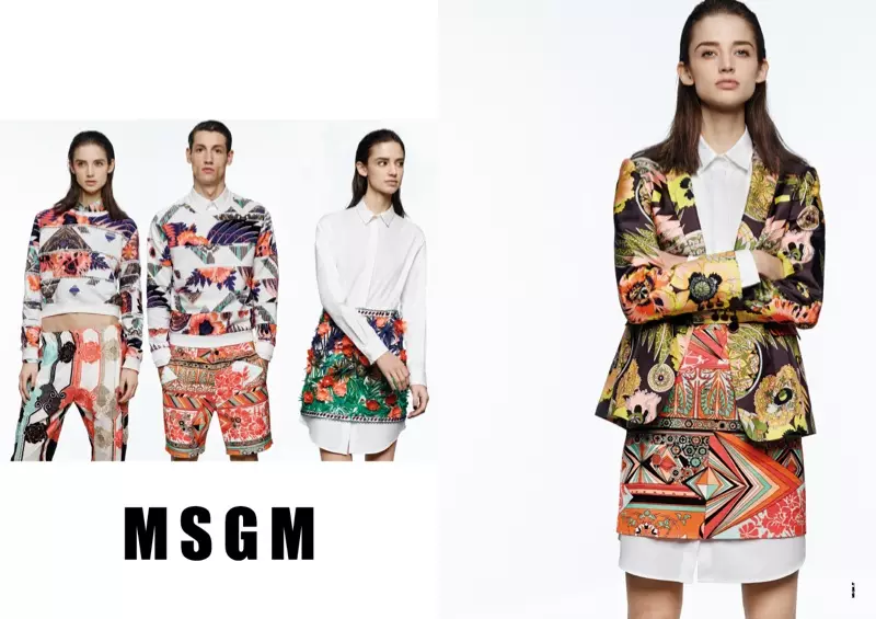 Kate G. ได้รับสีสันสำหรับโฆษณา MSGM ฤดูใบไม้ผลิ 2014