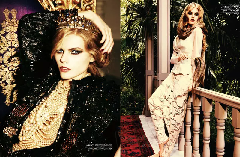 Maryna Linchuk por Vogue Turkey decembro 2010 de Ellen von Unwerth
