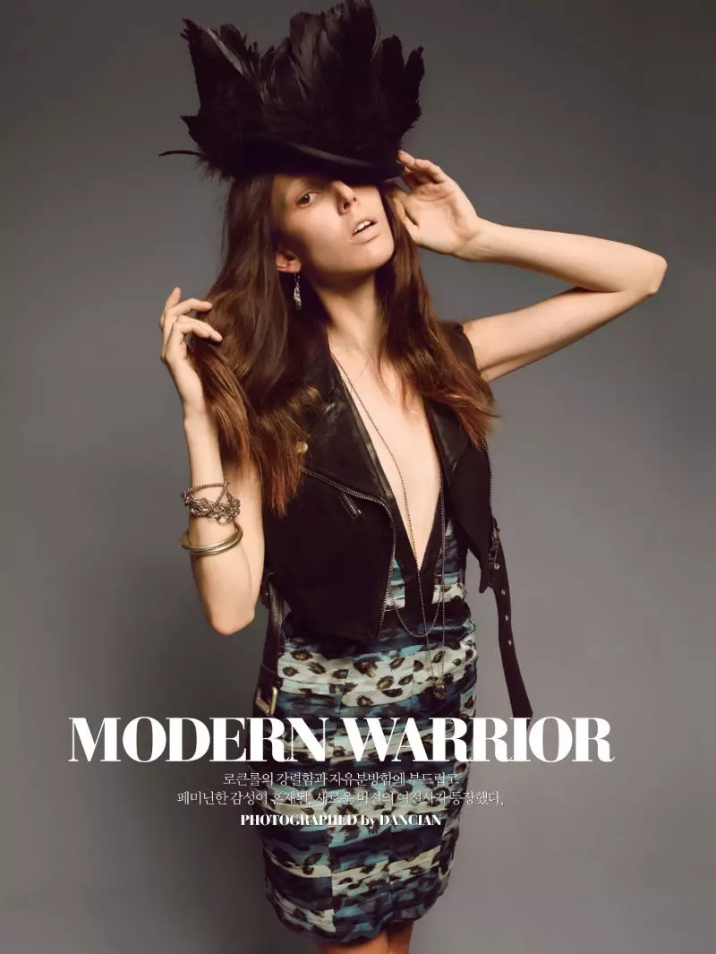 Ruby Aldridge v Burberry od Danciana pro Harper's Bazaar Korea