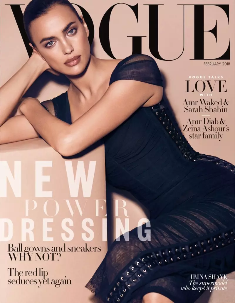 Irina Shayk modelează stiluri întunecate și feminine pentru Vogue Arabia