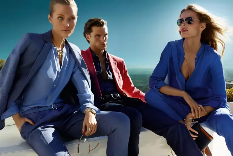 Toni Garrn + Edita Vilkevicute Pose per a la campanya Primavera/Estiu 2014 de Massimo Dutti