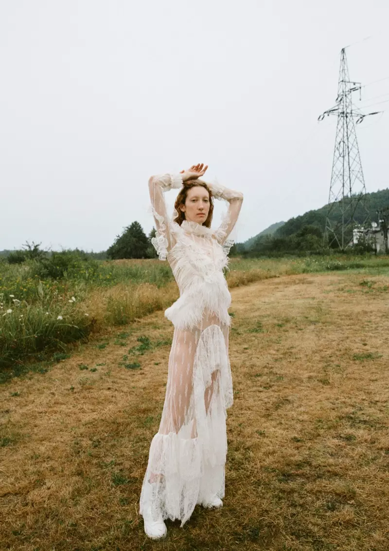 Lorna Foran Enchants in All White Styles for W Korea
