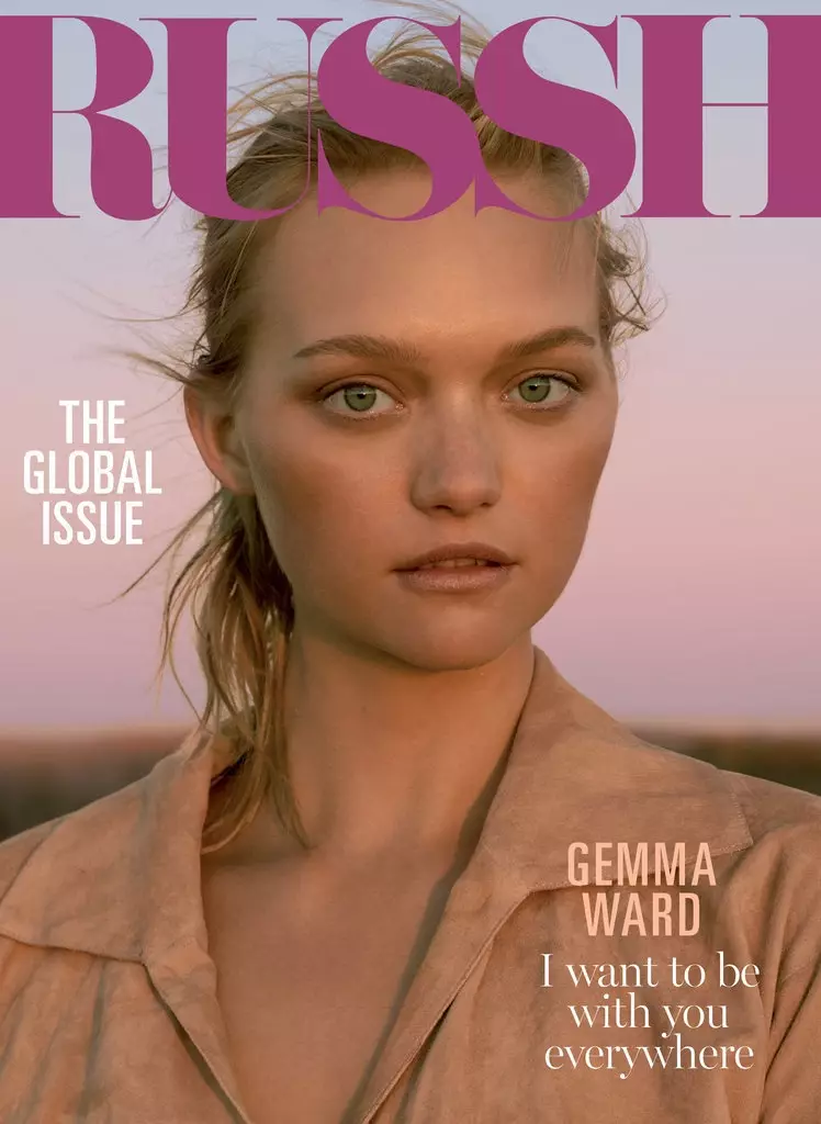 Gemma Ward é unha beleza natural en Russh Cover Story