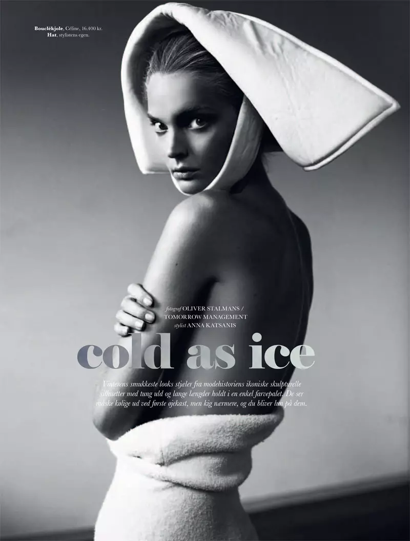 Gertrud Hegelund estrela na Elle Dinamarca em dezembro de 2013 Cover Story