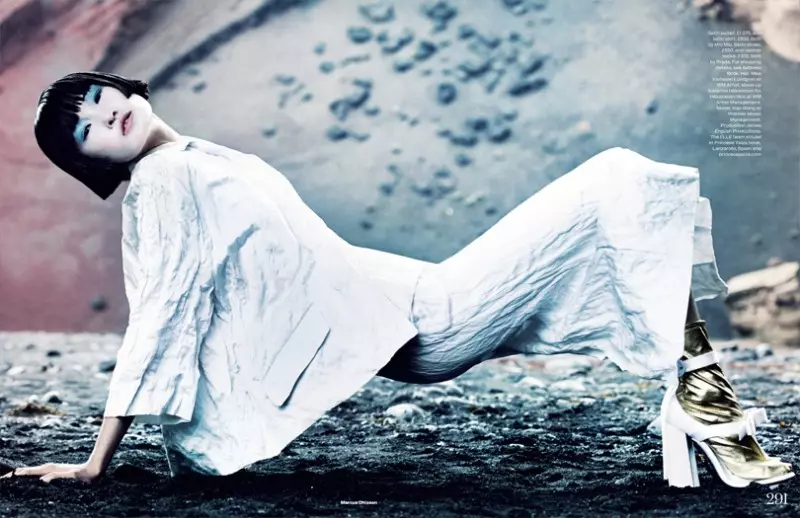 Wang Xiao Dons Futuristički stil za Elle UK, mart 2013., Marcus Ohlsson