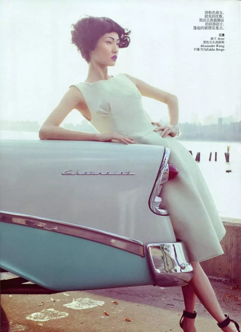 Wang Xiao, Lily Zhi le Zhao Lei ka Lincoln Pilcher bakeng sa Vogue China March 2012