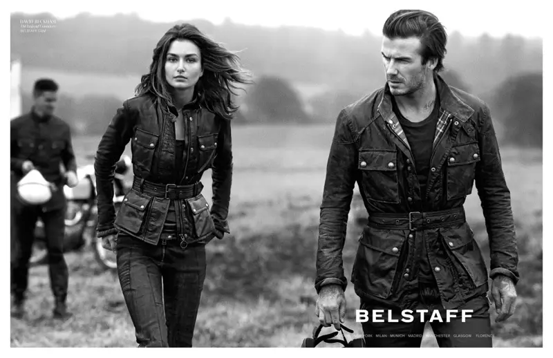 Andreea Diaconu u David Beckham għall-Kampanja tar-Rebbiegħa 2014 ta' Belstaff minn Peter Lindbergh