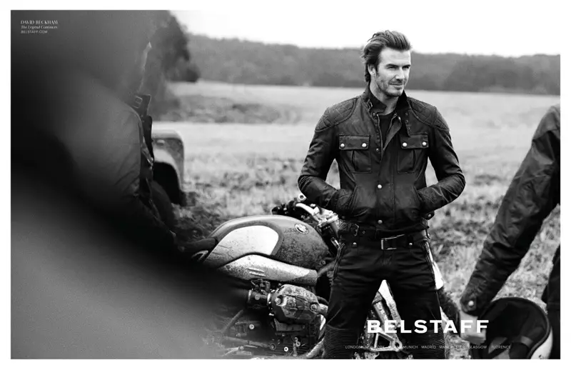 Piter Lindbergiň “Belstaff Bahar 2014” kampaniýasy üçin Andreea Diaconu we David Beckham