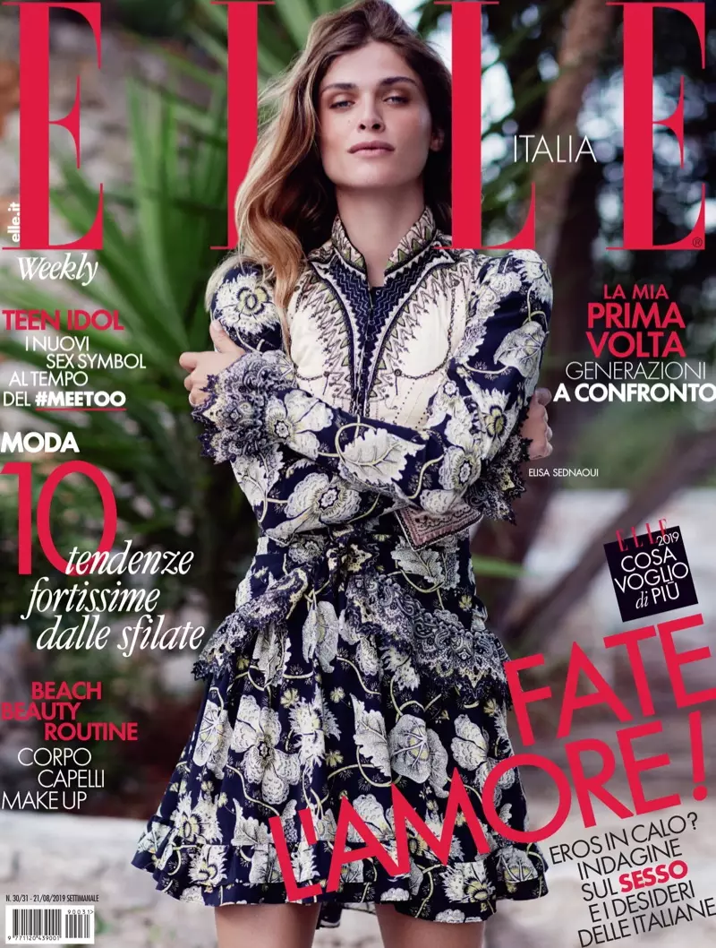 Elisa Sednaoui ELLE Italija 2019. Naslovnica modnog uredništva 1970-ih