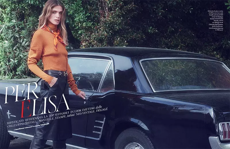 Elisa Sednaoui Poses in 70's Inspired Looks for ELLE Italy