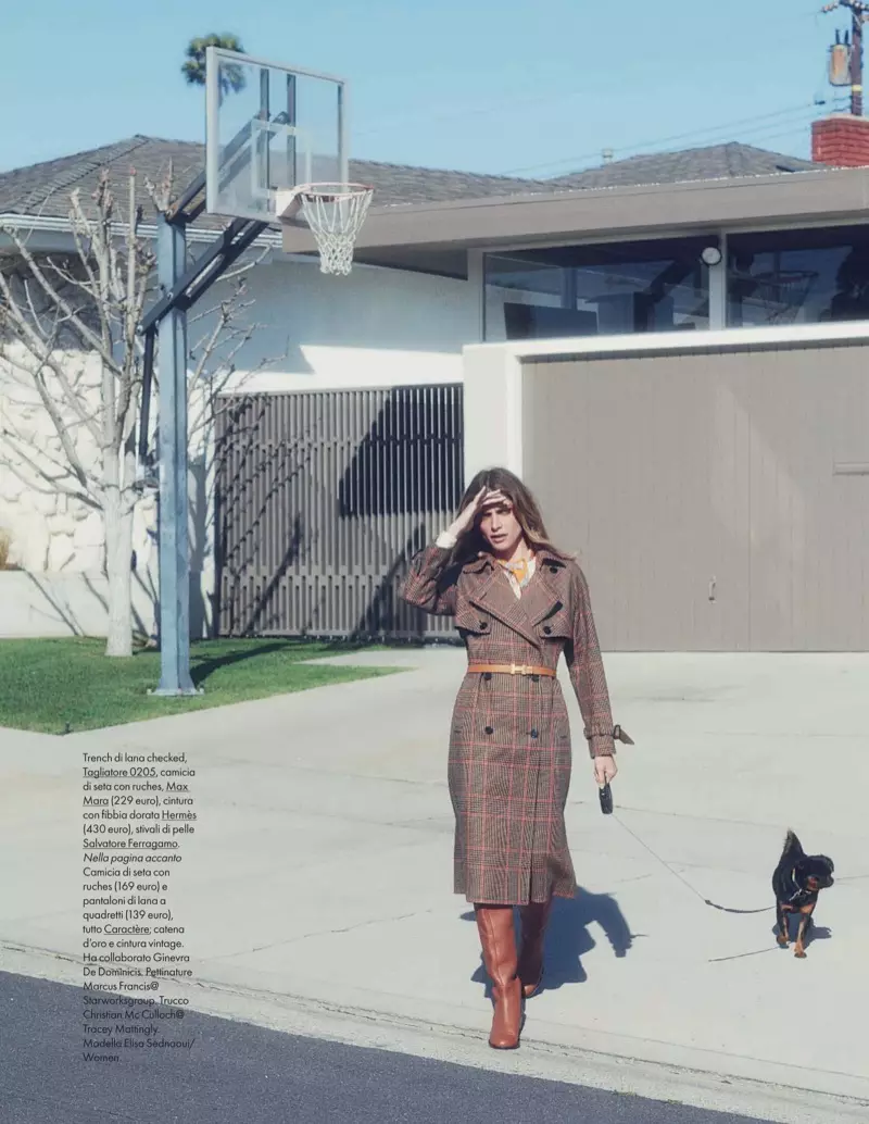 Elisa Sednaoui Poses hauv 70's Inspired Looks rau ELLE Ltalis