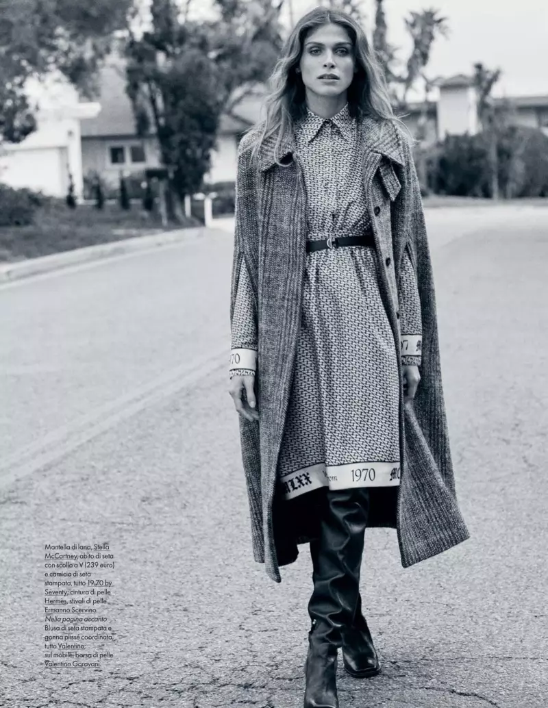 Elisa Sednaoui Poses in 70's Inspired Looks for ELLE Italy