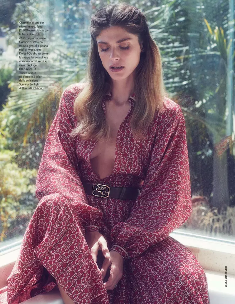 Elisa Sednaoui Poses in 70's Inspired Looks for ELLE Italy