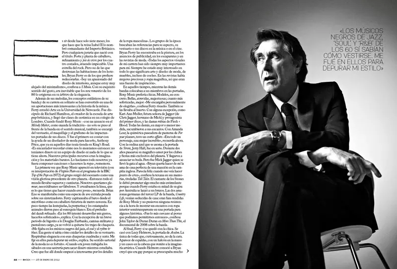 Cara Delevingne & Bryan Ferry ji bo S Moda Çile 2012 ji hêla Simon Emmett