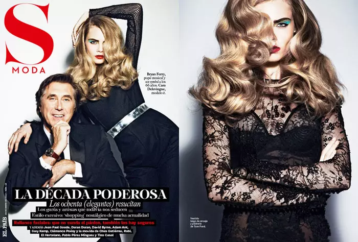 Saimons Emmets, Cara Delevingne & Bryan Ferry uz S Moda 2012. gada janvārī