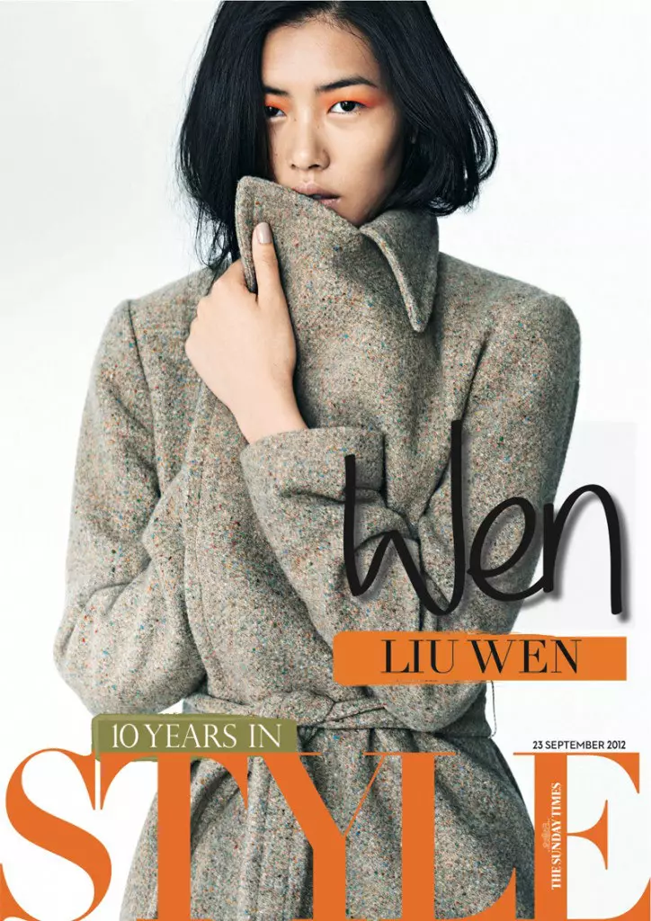 Liu Wen acoperă numărul a 10-a aniversare a lui Sunday Times Style de Eric Guillemain