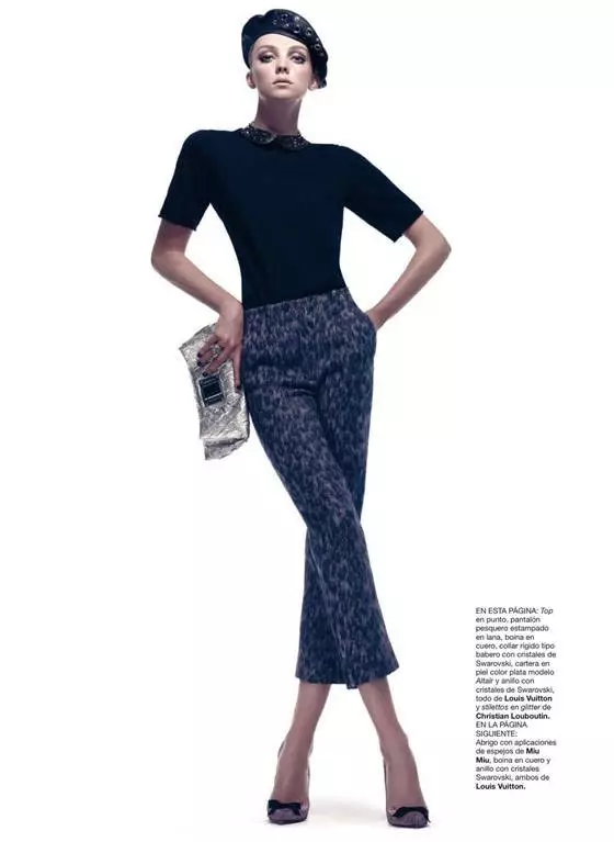 Heather Marks blir elegant for Harper's Bazaar Spania desember 2012 forsidehistorie