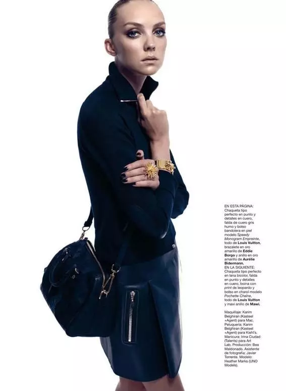 Si Heather Marks Nahimong Chic para sa Harper's Bazaar Spain Disyembre 2012 Cover Story