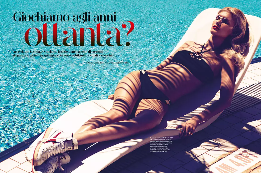 Yulia Terentieva Hits the Beach fyrir Gioia Magazine eftir Alvaro Beamud Cortes