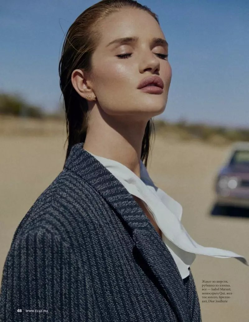 Rosie Huntington-Whiteley Trafas la Vojon por ELLE Rusio