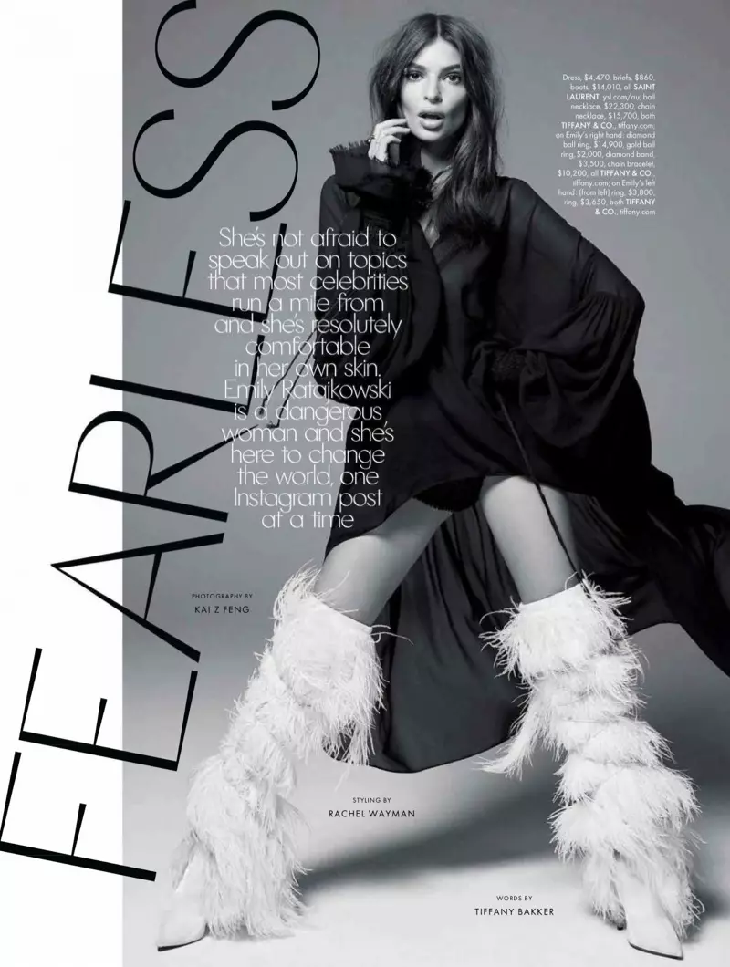 Emily Ratajkowski Models On-Trend Looks for ELLE Australia