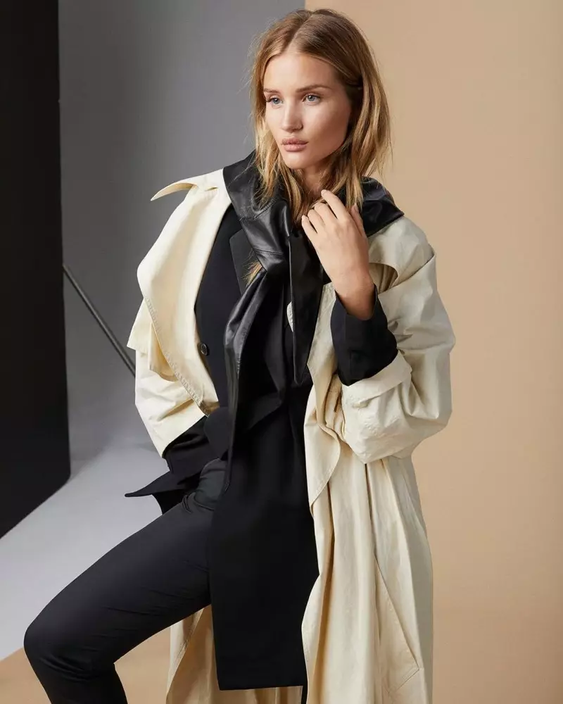 Rosie Huntington-Whiteley posa con ropa de abrigo de otoño para el estilo del Sunday Times