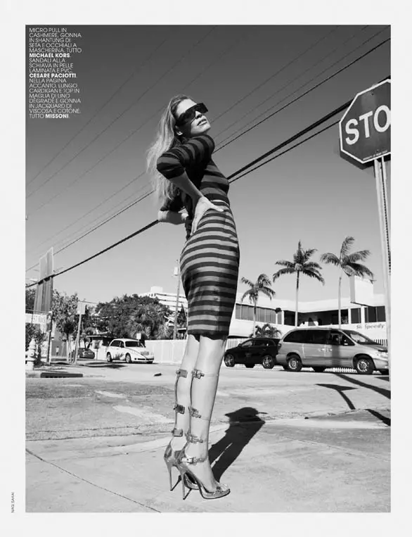 Tanga Moreau Dons Graphic Prints for Marie Claire Italia Februari 2013 na Nagi Sakai