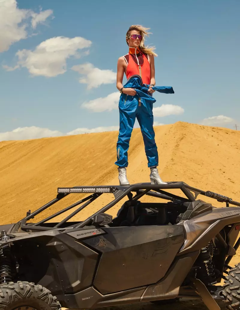 Shannan Click poseert in chique motorcrosslooks voor Vanity Fair Italy