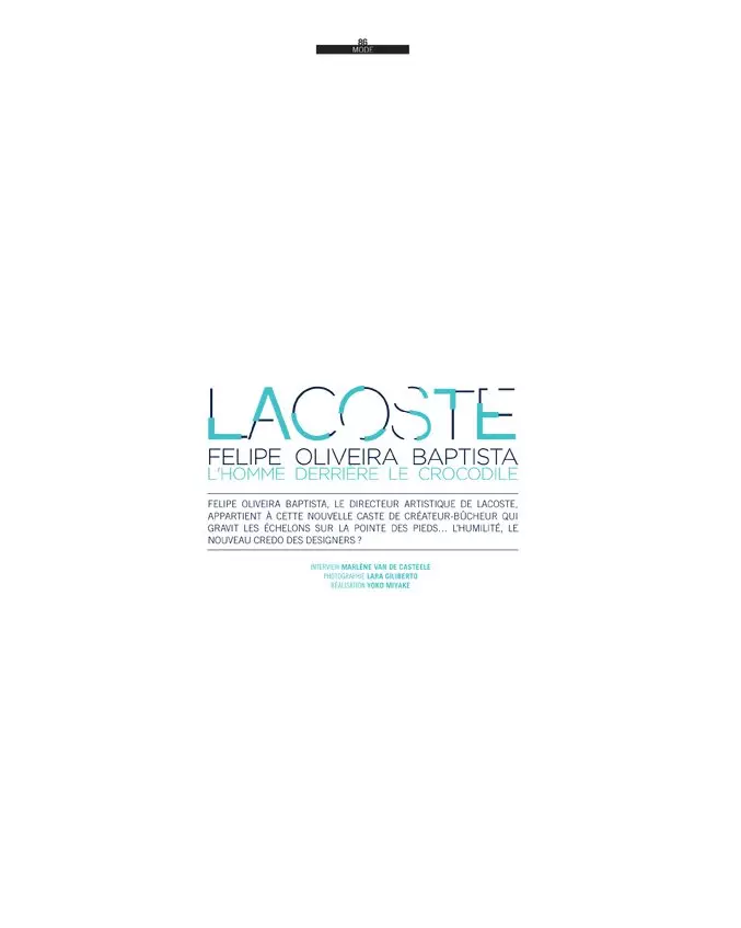 Nadja Giramata от Лара Джилиберто в Lacoste за Dedicate Magazine S/S 2012