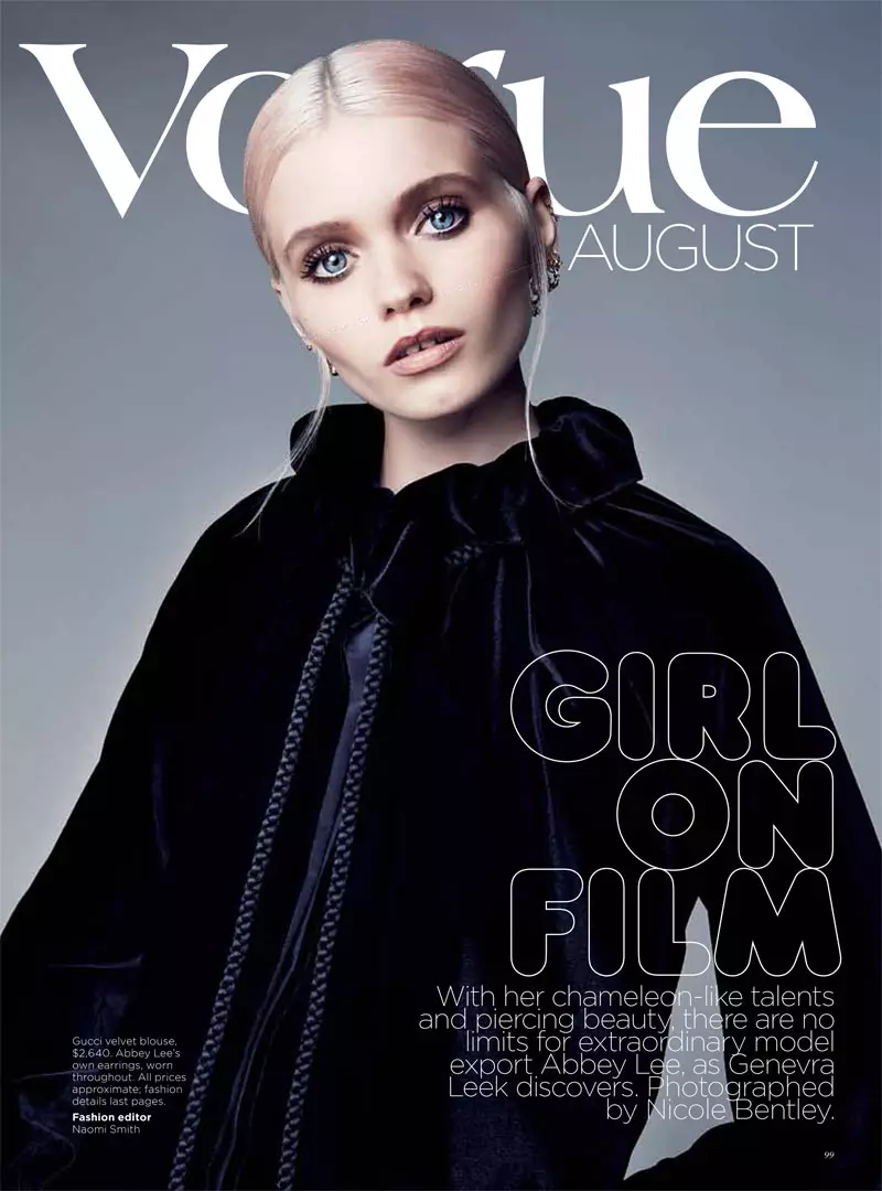 Abbey Lee Kershaw ir pārsteidzoša žurnāla Vogue Australia augusta vāka filmā, ko veidojusi Nikola Bentlija