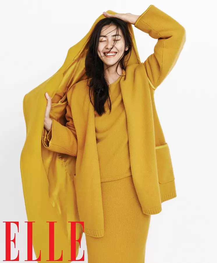 Liu Wen-modellen herfstlooks voor het septembernummer van Elle China