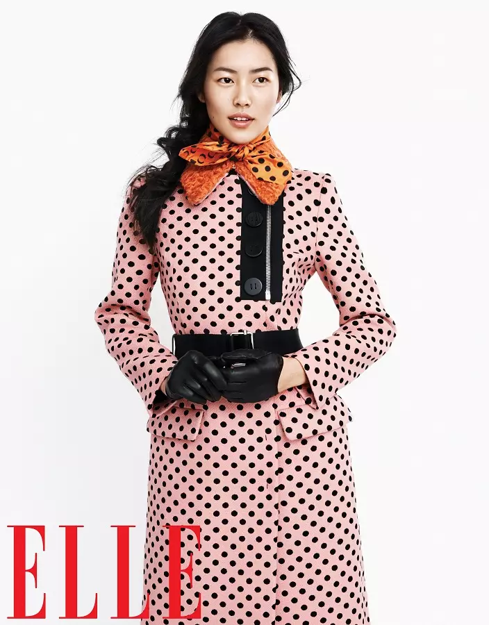 Liu Wen Models Fall Looks for Elle Chinas septemberutgave