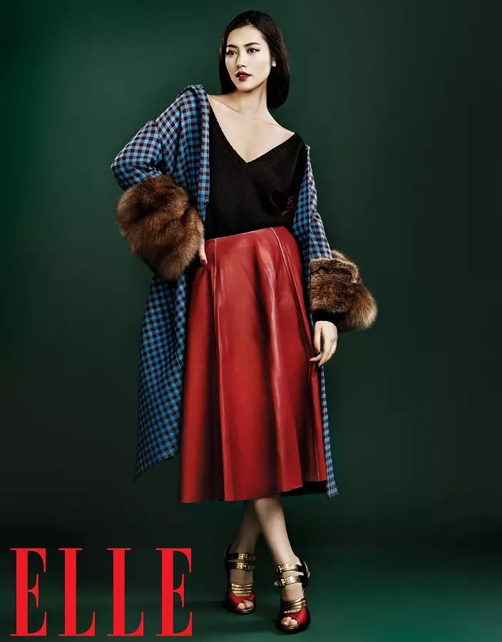 Liu Wen Models Looks de tardor per al número de setembre d'Elle Xina