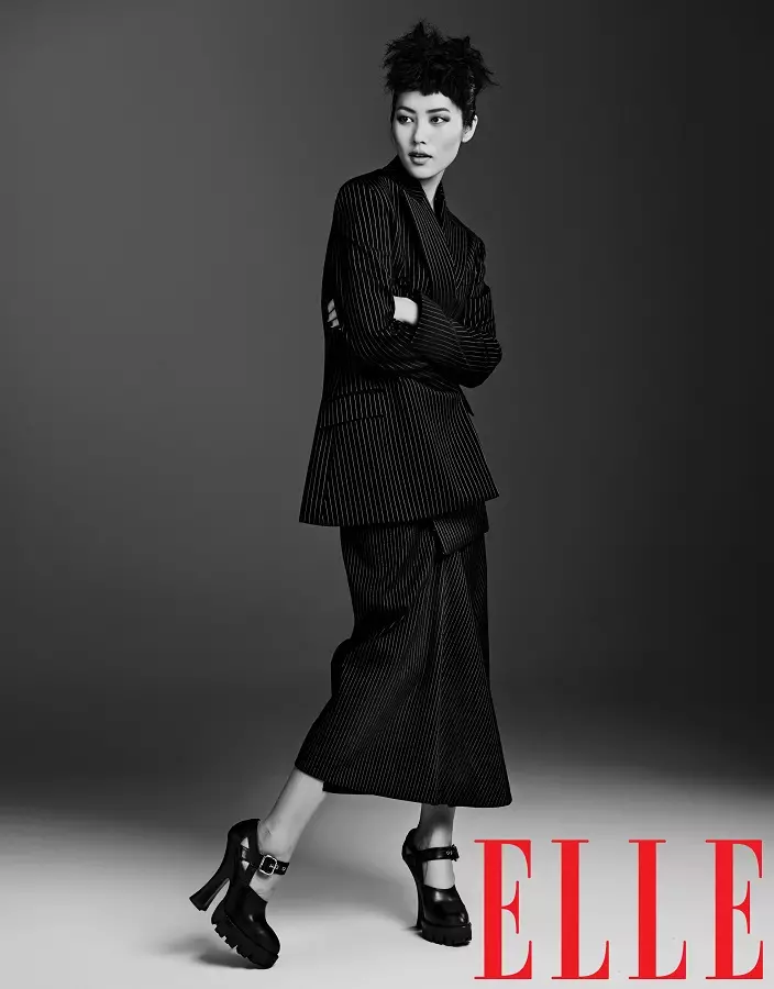 Liu Wen Models Fall Looks for Elle China's septimberútjefte