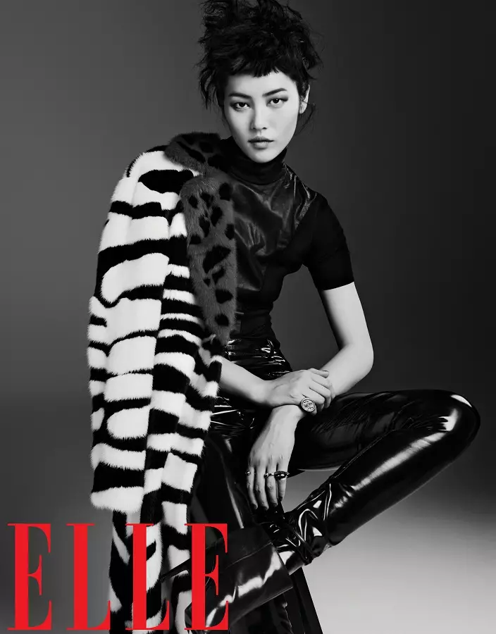 Liu Wen Models Looks de tardor per al número de setembre d'Elle Xina