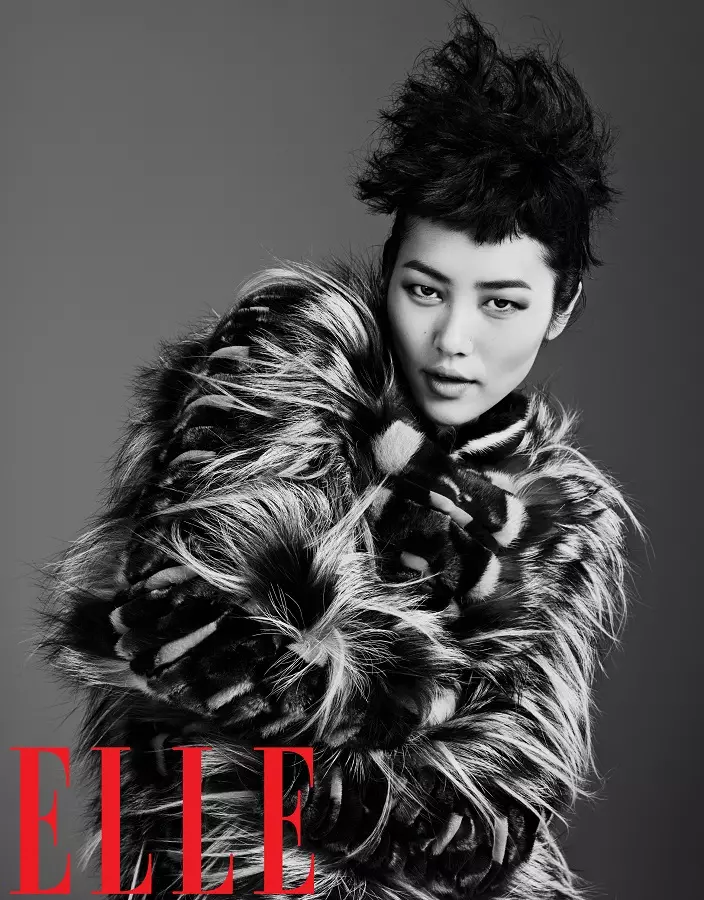 Féachann Liu Wen Models Fall le haghaidh Eagrán Meán Fómhair Elle China