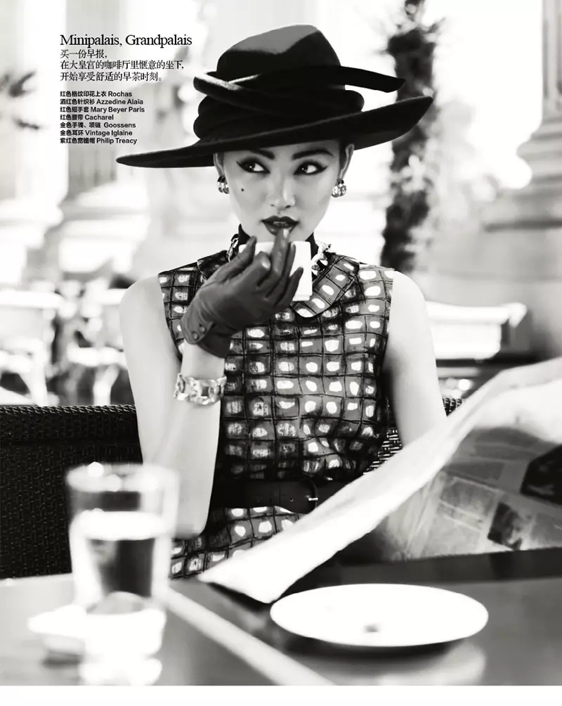 Miao Bin Si Nyokot Paris dina Pantun Klasik pikeun Harper's Bazaar China Oktober 2012