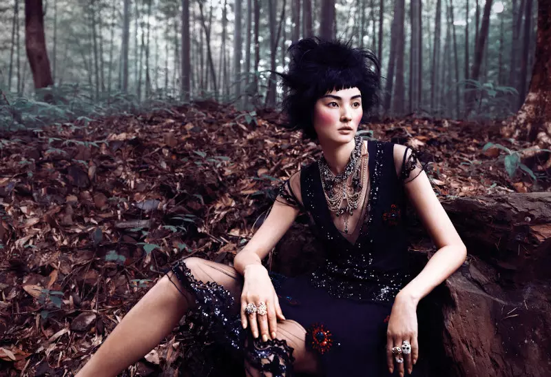 Miao Bin Si Models Ethereal Beauty for Elle Vietnam אוקטובר 2012 מאת סטוקטון ג'ונסון