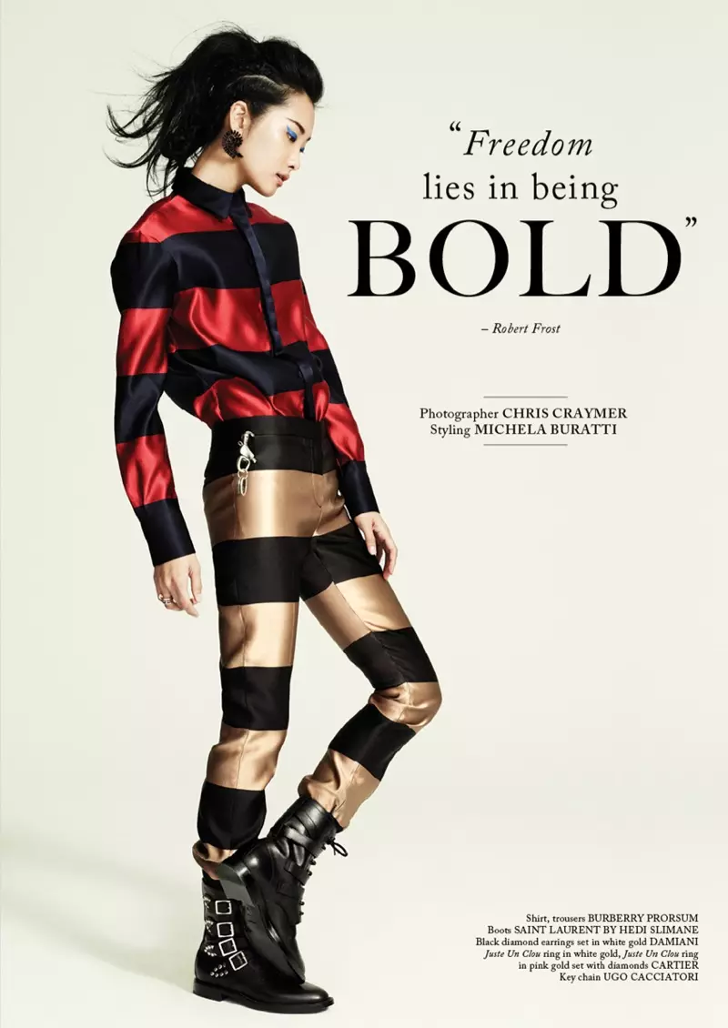 Kwak Ji Young Wears Bold Styles for Glass Magazine by Chris Craymer