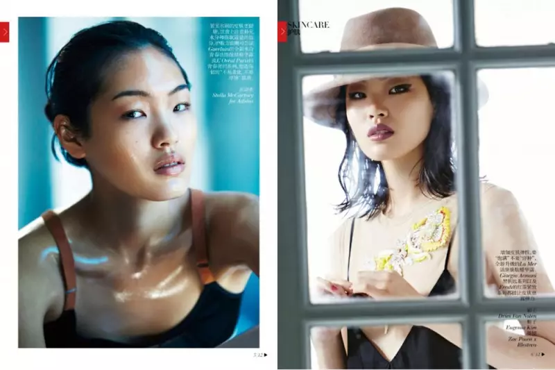 Chiharu Okunugi posa per Chris Craymer nel servizio fotografico di Vogue Cina