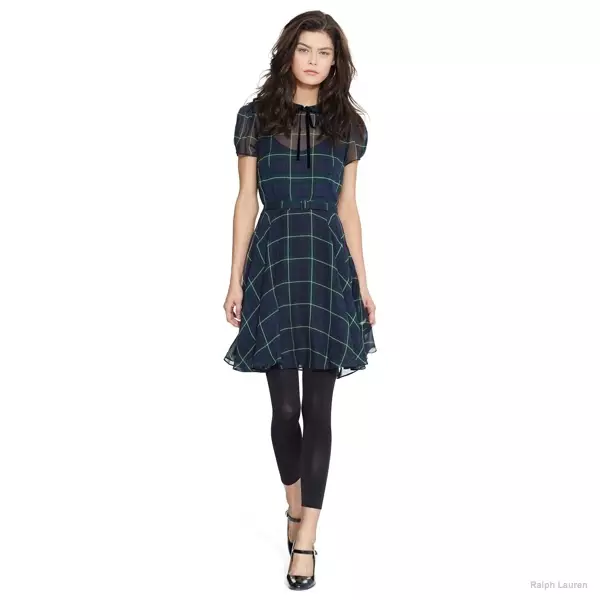 Polo Ralph Lauren Silk Georgette Tartan Dress จำหน่ายที่ราล์ฟลอเรน ราคา $498.00