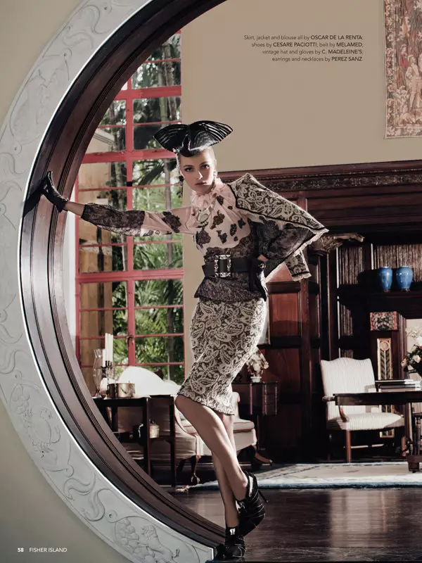 Danny Cardozo čočky Valentina Zelyaeva v elitním stylu pro Fisher Island Magazine podzim 2012