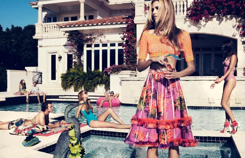 Valentina Zelyaeva's Chic Pool Party for Velvet June, Lensed by Marcus Ohlsson