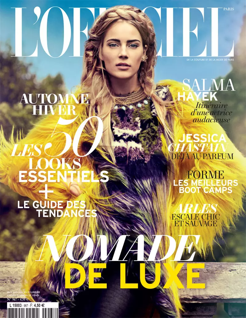 Ieva Laguna Wears Fendi fir d'August Cover Story of L'Officiel Paris vum Alexander Neumann