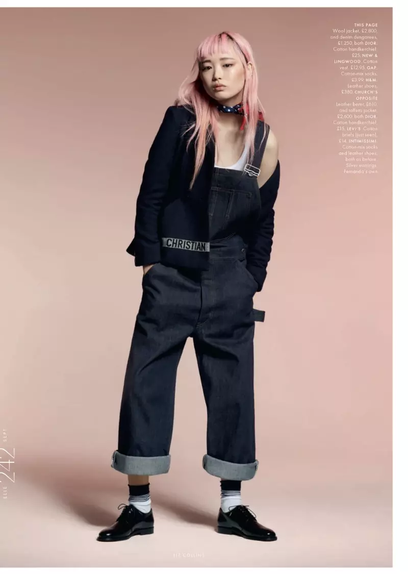 Fernanda Ly-k liluratzen du Dior-en udazkeneko ELLE UK-rako