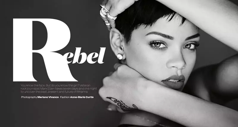 Rihanna spelar i Elle UKs omslagsinspelning i april av Mariano Vivanco