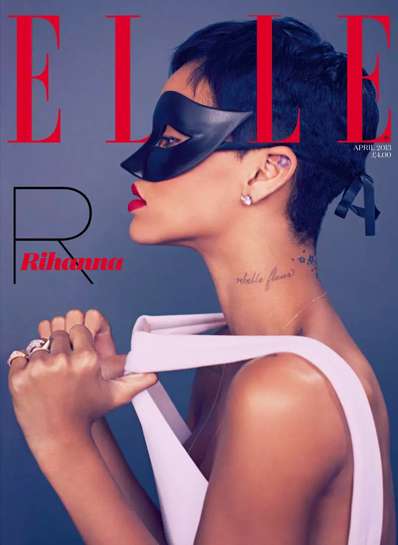 Rihanna fer með aðalhlutverkið í forsíðumynd Elle UK í apríl eftir Mariano Vivanco